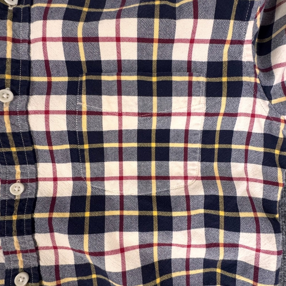 J.Crew Oxford Cotton Plaid Button-Down Shirt Men's L Classic Fit Long Sleeve - Picture 5 of 8